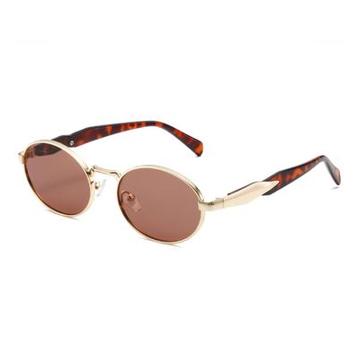 Women's Oval Frame Metal Sunglasses Metal Sunglasses Transparent Ocean Lens Glasses