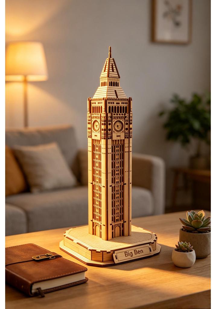 Handmade 3D Wooden Eiffel Tower Puzzle Ornament