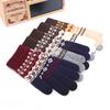 Winter Creative Thermal Fingerless Gloves Jacquard Touchscreen Gloves