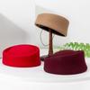 2025 New Ladies 100% Wool Fedoras Hats Concave Top British Vintage Felt Berets Wedding Fascinator Hat Cocktail Party Pillbox Cap