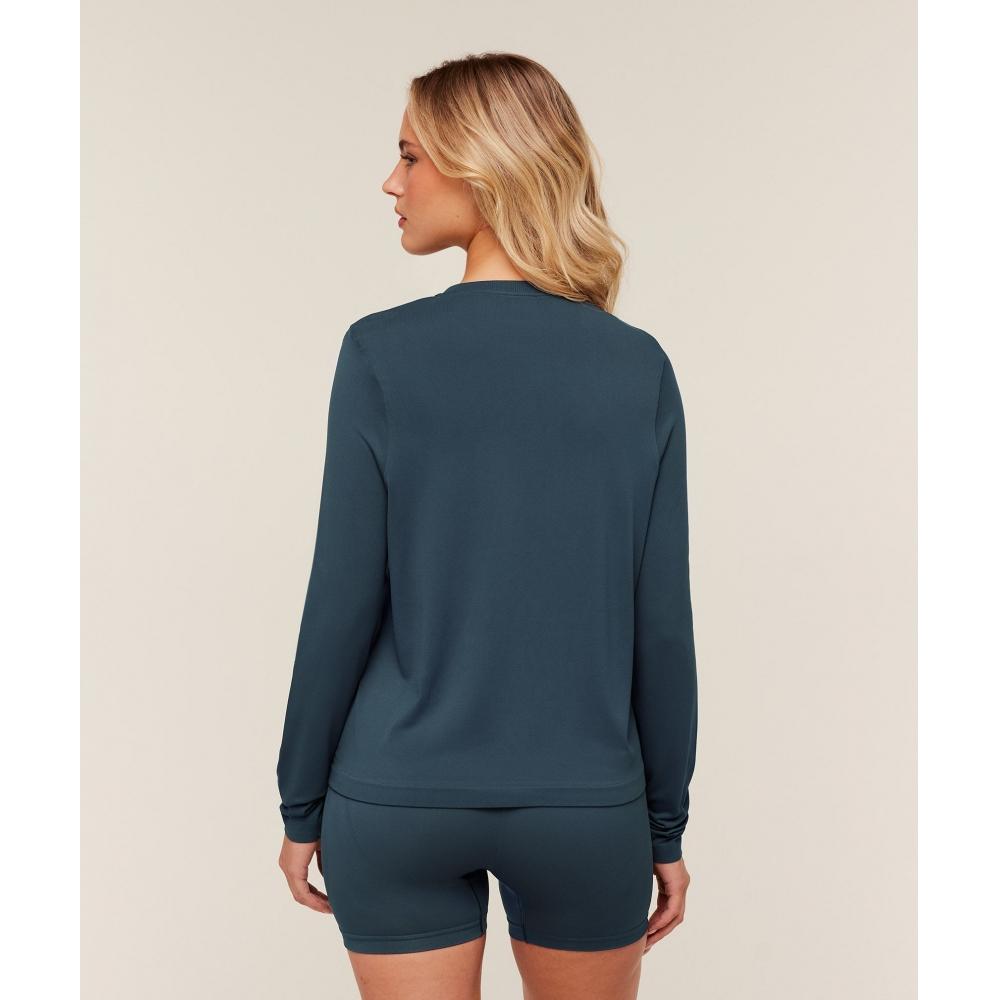 Gymshark Everyday Seamless Long Sleeve Top Gs Stealth Blue B8a4q Ud6s