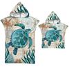 Ocean Hooded Wearing Bath Towel Beach Towel Cape, Seaside Changing Clothes Bathrobe Printed Hooded Bath Towel Minimum Order