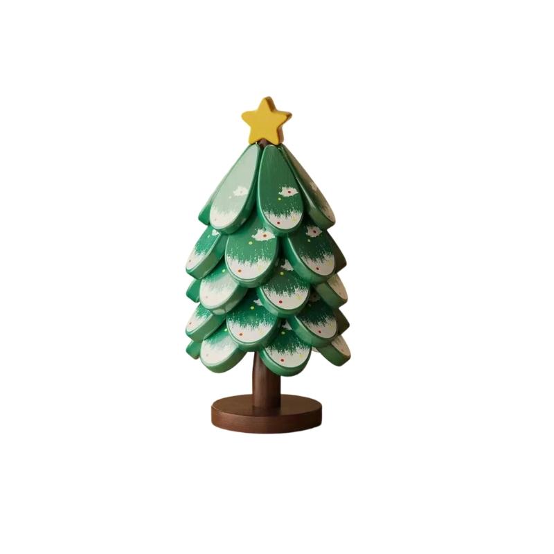 Wood Trivet Coasters Set Christmas Tree Shape Thermal Insulation Mats Kitchen Dining Table Pad Decoration Accessory
