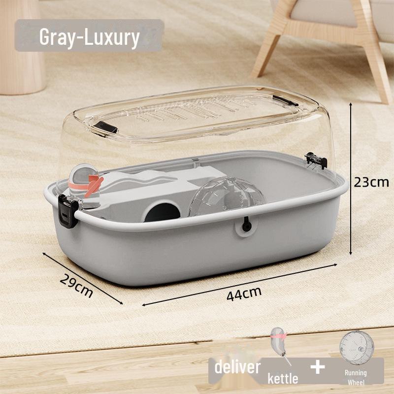 Luxury Transparent Hamster Cage Villa with Running Wheel and Nesting Space