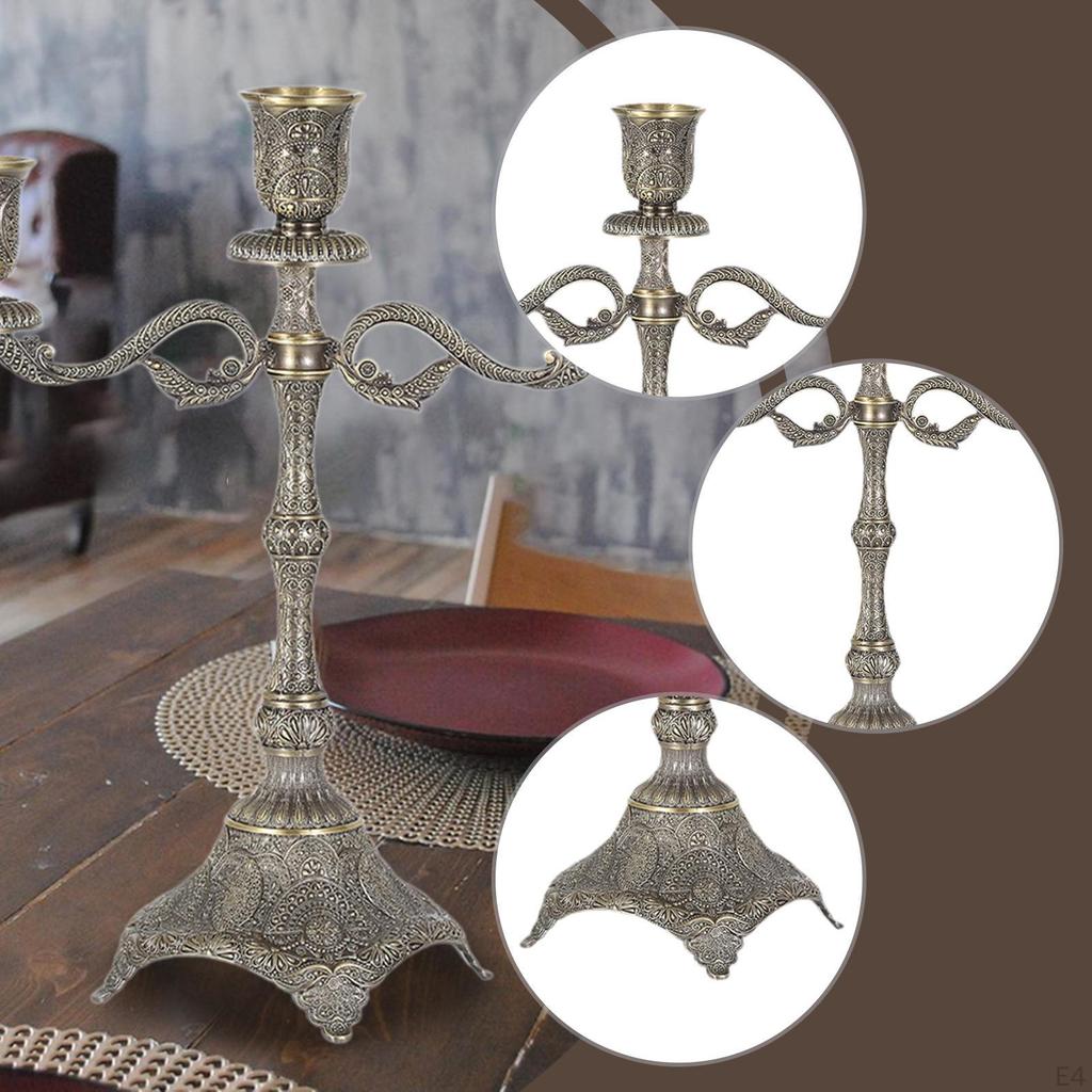 Tapered Candle Holder Candelabrum Club Farmhouse Zinc Alloy Ornament Stand Candlestick for