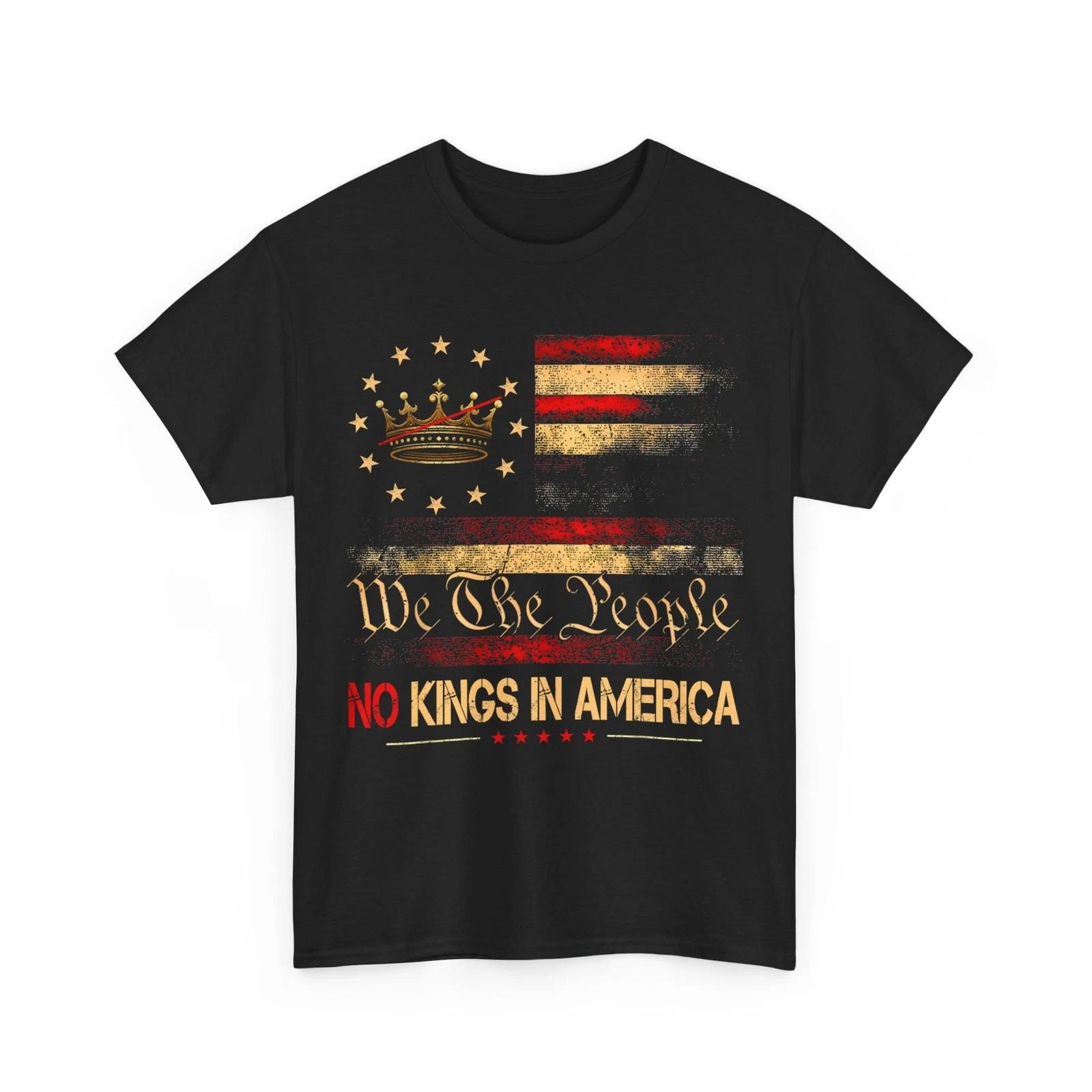 June 14 No Kings In America USA Flag Women Men Vintage Shirt 4XL
