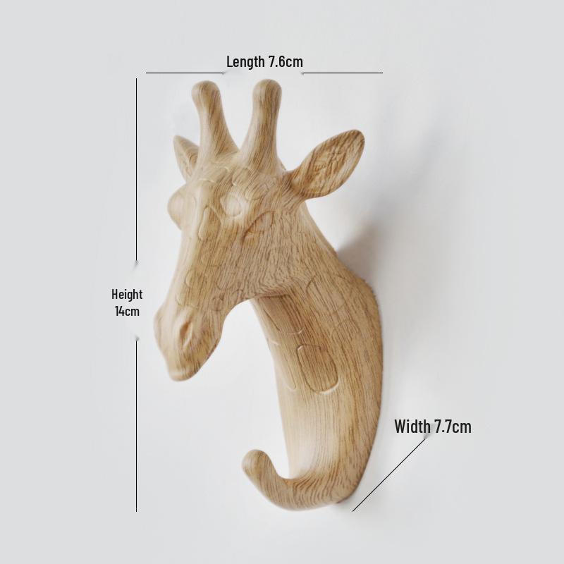 Deer Head Cartoon Wall Hook - New Creative Punch-Free Design for Home Decoration