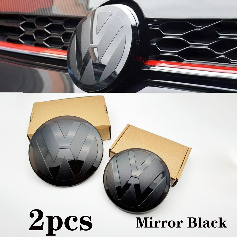2pcs Front and Rear Emblem For VW Golf 6/Golf 7/Golf 7.5/Golf 8 Not Affect ACC Modified Black Label Flat Mirror Coverage Logo