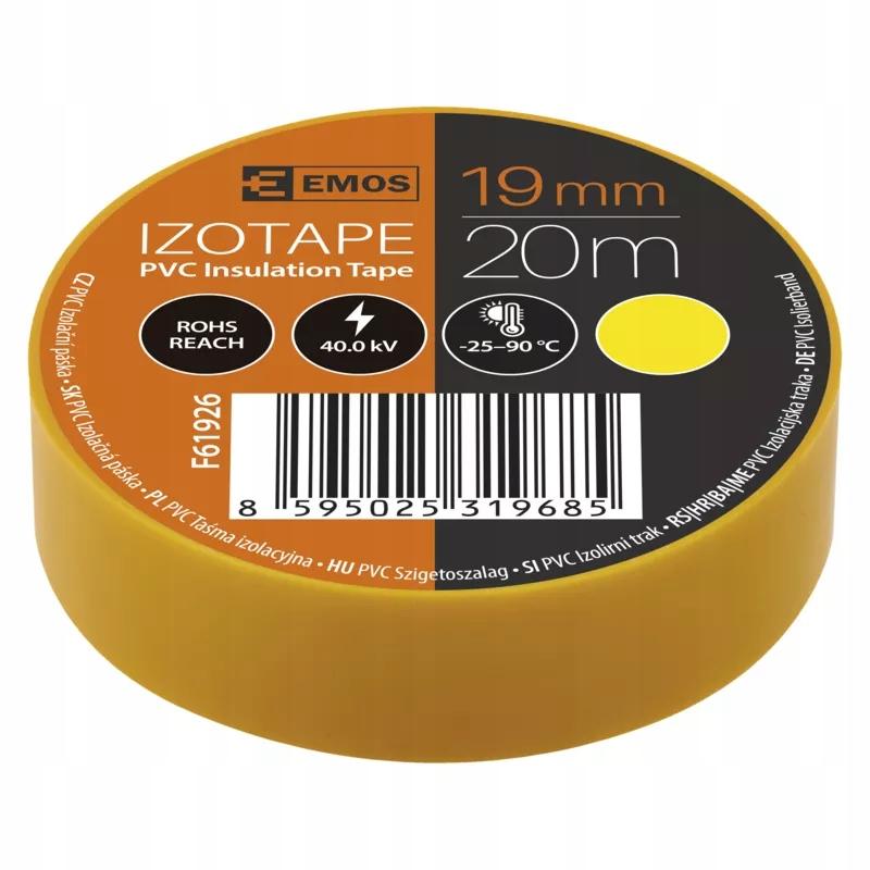 PVC Cable Insulation Tape 20m / 19mm Yellow