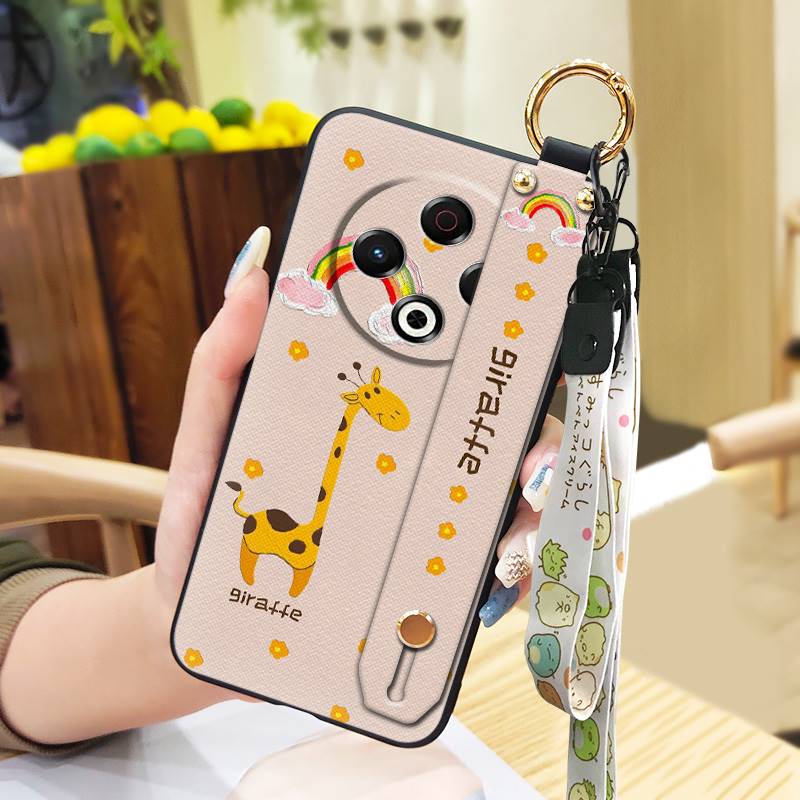 Lanyard Back Cover Phone Case For Tecno Spark30 4G/KL6 Phone Holder Dirt-resistant Anti-dust Fashion Design Durable Cute