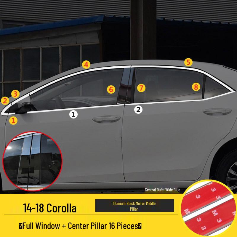 Decorative Window Bright Strips for 2014-2024 Toyota Corolla Levin