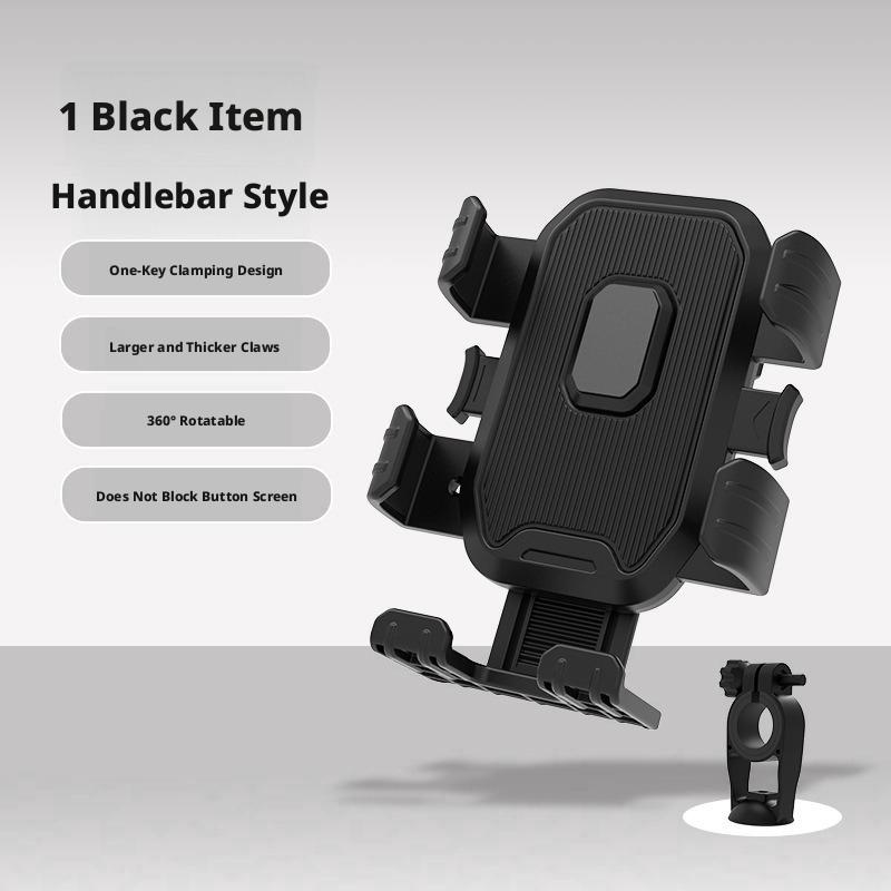 

Electric Vehicle Motorcycle Phone Holder, Bicycle Shock Absorber Navigation Rack, Outdoor Riding Accessories for Stable Mount Handlebar style чёрный