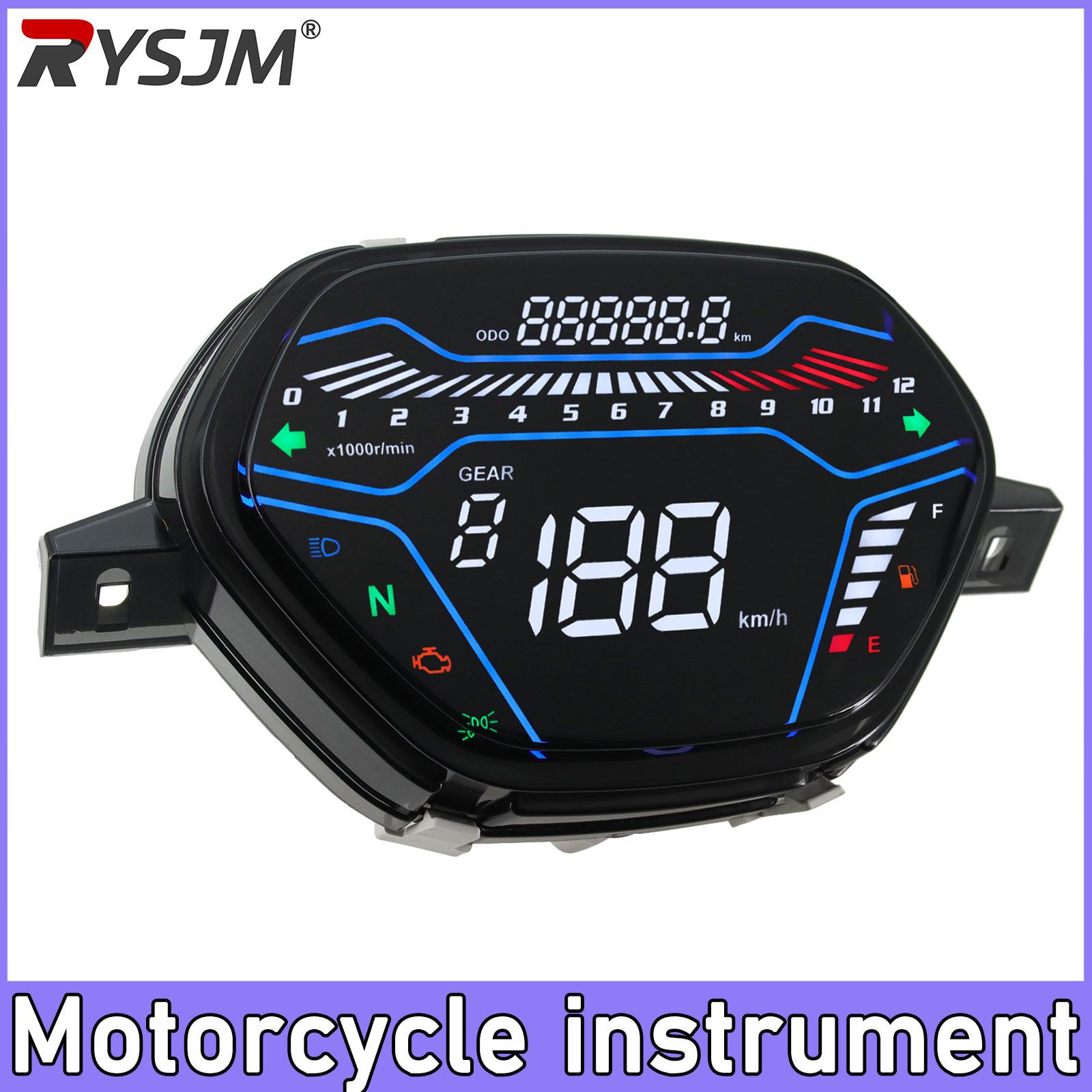 Motorcycle Speedometer 199Km/h LED Dashboard RPM Tachometer Digital Temp Fuel Gauge for Honda EX5 Class1 CX DX Wave100 CD100 MT0117