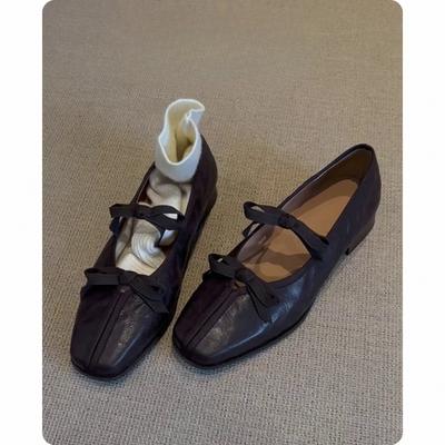 Ballet Shoes Women's Soft-soled Retro Shoes Flat Single Shoes