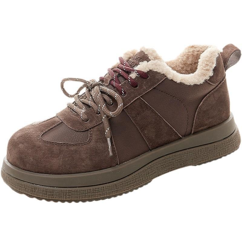 Winter New Sports and Leisure Board Shoes Women's Lamb Wool Forrest Gump Shoes Velvet Platform Training Shoes Warm Cotton Shoes