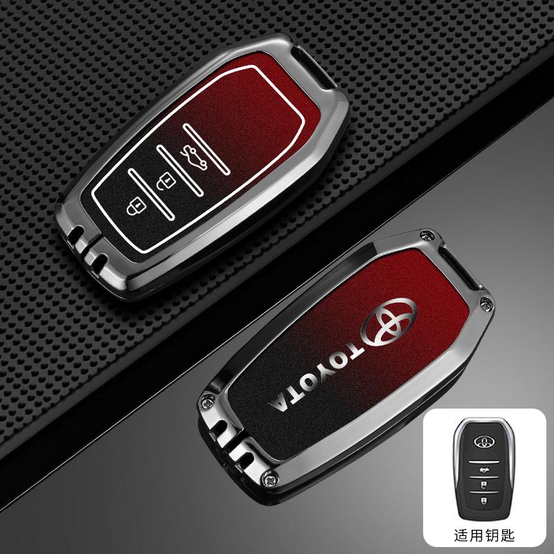 For Toyota CHR Hilux Fortuner Land Cruiser 200 Camry Corolla Crown RAV4 Highland Car Key Case Cover Shell Keychain Accessories