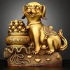 Feng Shui Copper Solid Brass Dog Ornaments Treasure Money Dog Home Decor Crafts