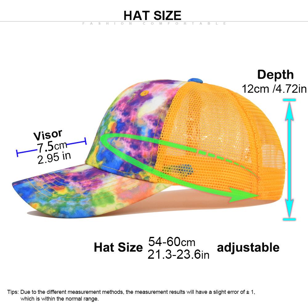 High Quality Batik Dyeing Baseball Cap For Men Women Mesh Breathable Sun Protection Adjustable Outdoor Sports Beach Travel Hat