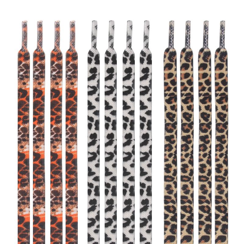 Classic Leopard Print Flat Shoelaces – 1 Pair for Men & Women – Universal Fit for Sneakers, Boots & Outdoor Shoes