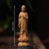 Cliff Cypress Wood Carving Statue of Shakyamuni Buddha Wood Engrave Wooden Sculpture Home Crafts Ornaments Decoration