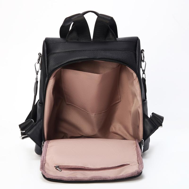 Soft Leather Backpack Women's Shoulder Bag Commuter Multi-Use Travel Bag