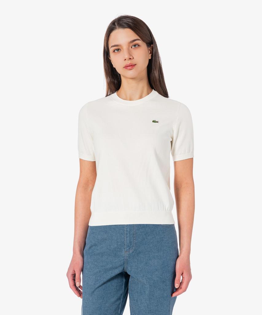 LACOSTE Women'S Basic Crew Neck Short Sleeve Sweater Af115E-56G 70V