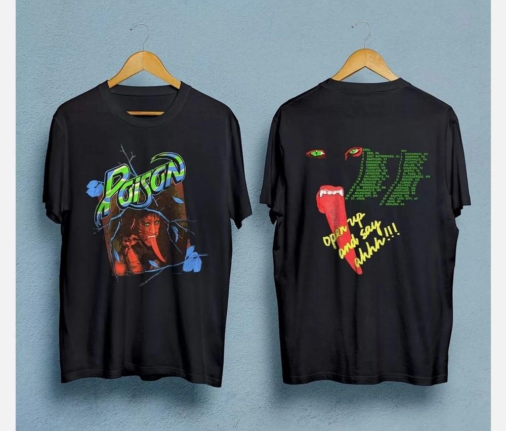 Vintage 80s POISON Open Up And Say Ahh, BANNED 1988 tour concert band t-shirt Unisex T-Shirt XXXL
