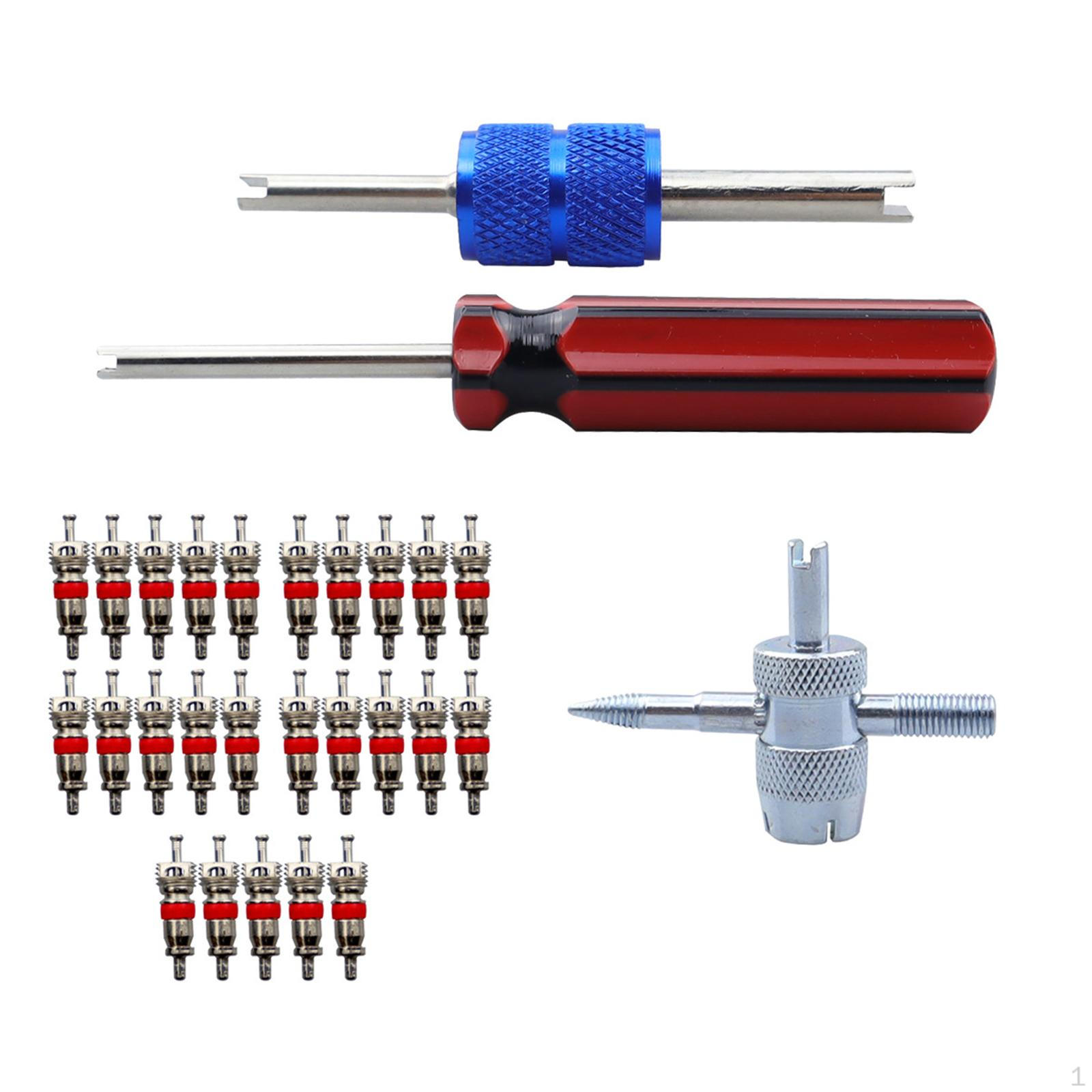 Valve Core Remover Tool 4 Way Stem , Tire Repair Professional, Dual Single