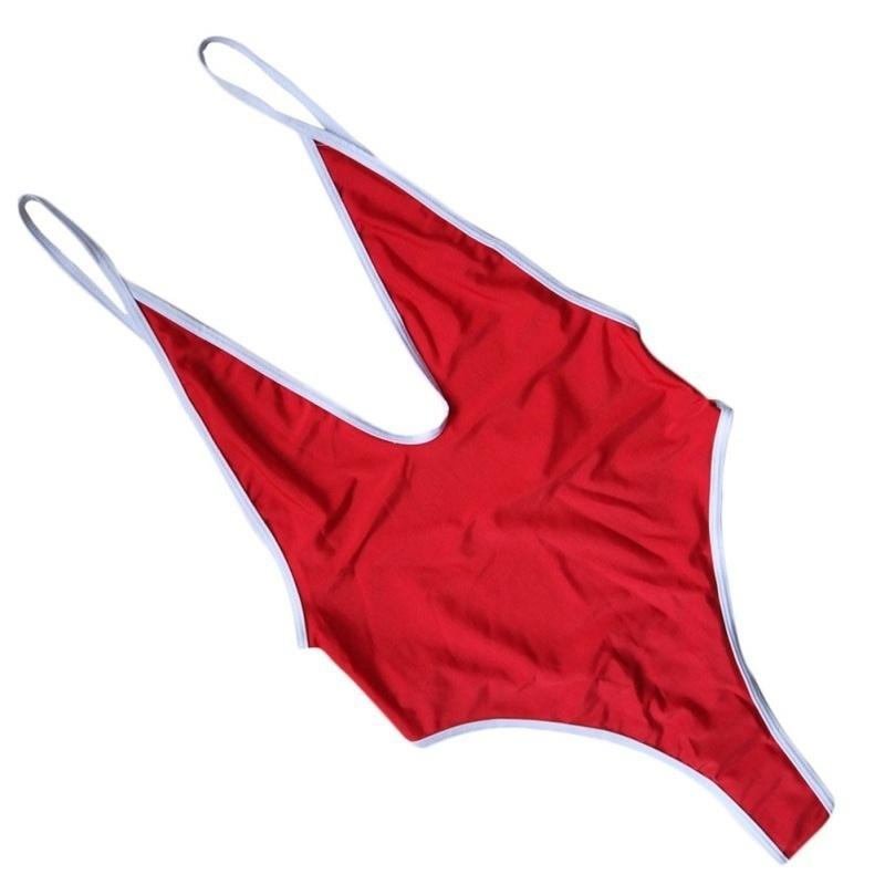 Thong Swimwear Women 2017 One Piece Swimsuit Bodysuit Bikini High Cut Swimming Suit For Women Monokini Deep V Neck Bathing Suit