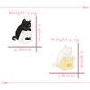 2 Teile/satz Paar Freund Katzen Brosche Set Nette Schwarz Und Weiß Kätzchen Emaille Pins Cartoon Katze Klaue Fishbone Abzeichen Tasche revers