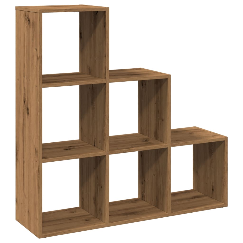 Room Divider Bookshelf 3 Tier Artisan Oak Style 99 x 29 x 99 cm