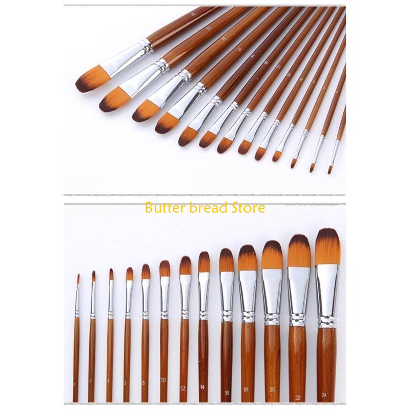 W89C Paint Brushes Set 13 Pack Oil Watercolor Acrylic Paint Brush Artist Paintbrushes