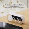 Wireless Digita Alarm Clock Double Alarm Wireless Bluetooth Speaker Mini Bluetooth Clock Gifts