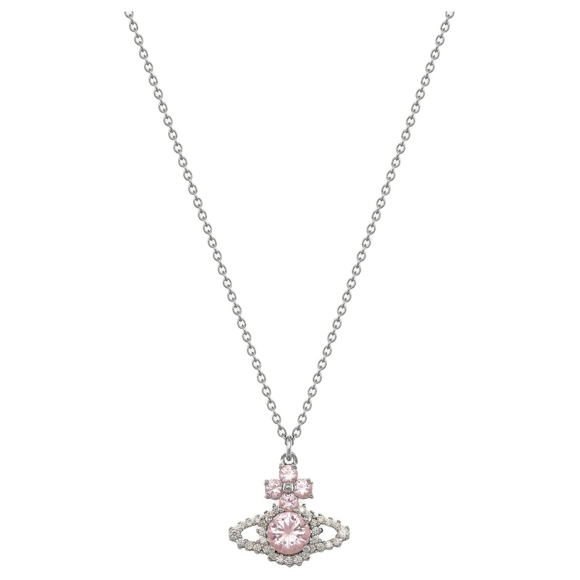 

Vivienne Westwood Valentina Saturn Shaped Pink Pendant Platinum Crystal Necklace Unisex necklace Silver Pink-Diamond 8053195229369 F,Pink