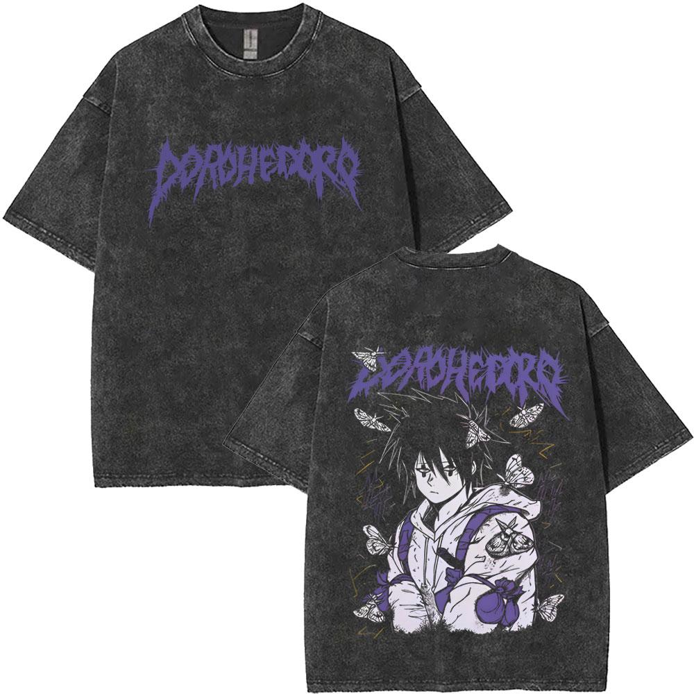 T-shirt Grafiche Vintage Lavate Anime Dorohedoro Kaiman Uomo Donna Gotica Manga Rock T-shirt Maschili T-shirt Oversize Streetwear