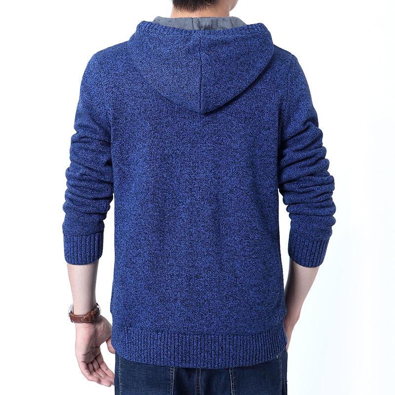 JEEP SPIRIT Men's Fleece-Lined Hooded Pullover Sweater, Plus Size, Warm Knitwear 2022