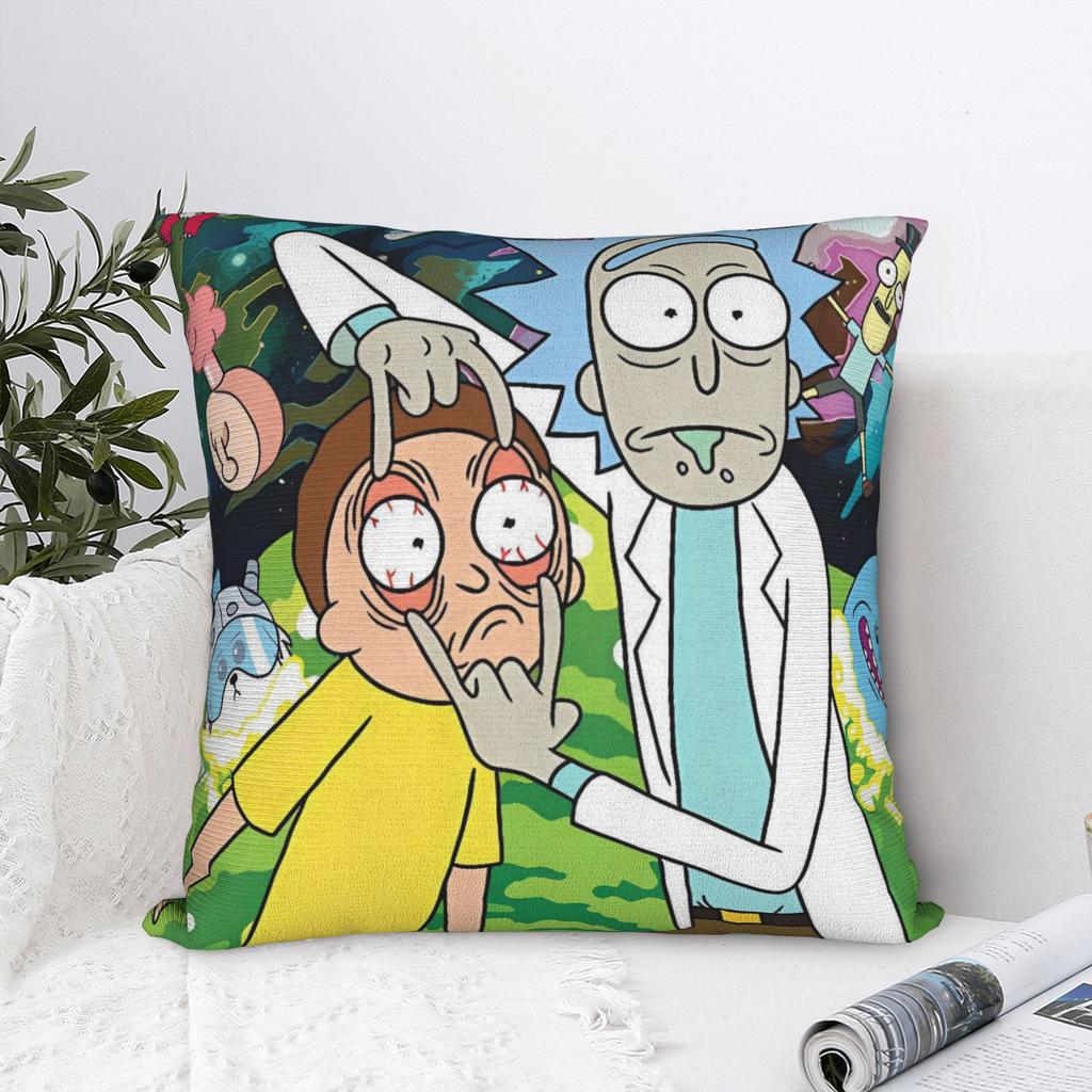 Ricked and Mortys Pillow Cover Soft Cushion Cover Morden Pillow Case For Living Room Sofa