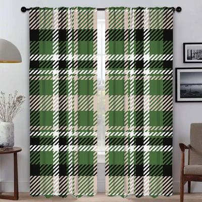 Gestreifte Gitter Moderne Wohnzimmer Vorhänge für Kamera Fenster Vorhang Halloween Dekoration Jalousien Tüll für Schlafzimmer Raumteiler