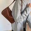French Retro Rivet Handbag Leisure Commuting Shoulder Bag Portable Pillow Underarm Bag  Daily