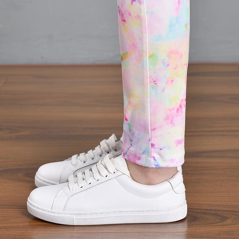 Cuihua 2024 Elastic Waist Slimming Plaid Pencil Pants for Women