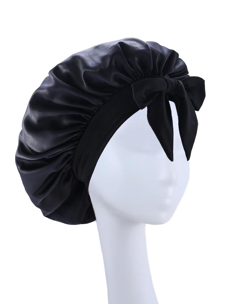 New Silk Bonnet For Sleeping Women Satin Bonnet Hair Bonnet Night Sleep Cap Scarf Wrap For Curly Hair With Tie Band For CurlyHat