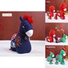 Fortune Horse Plush Toy With Embroidery And Bell For Yearend Decorations And Kids Play