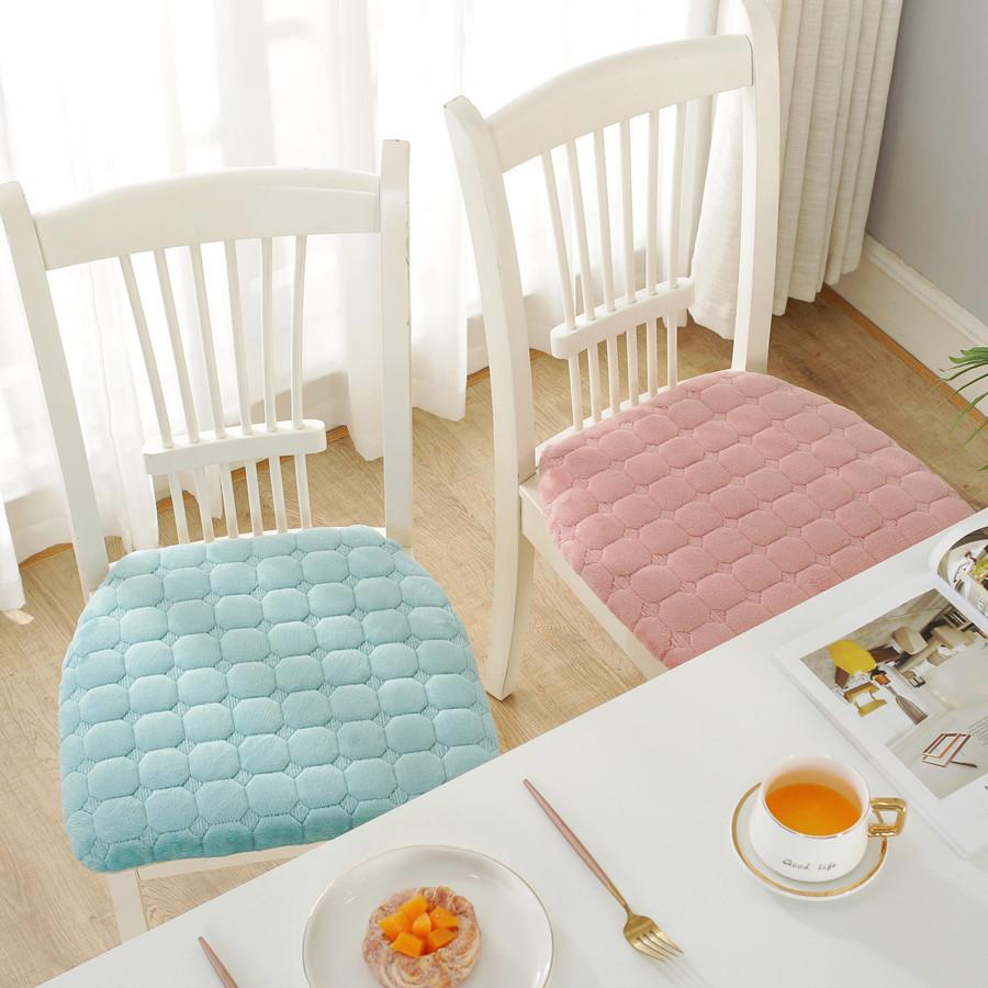 Kord Kissen in Hufeisenform Dickes Stuhlkissen Nordisch Einfarbig Abnehmbar Waschbar Sitzkissen Schlicht Rutschfest Hüftkissen mit Bändern