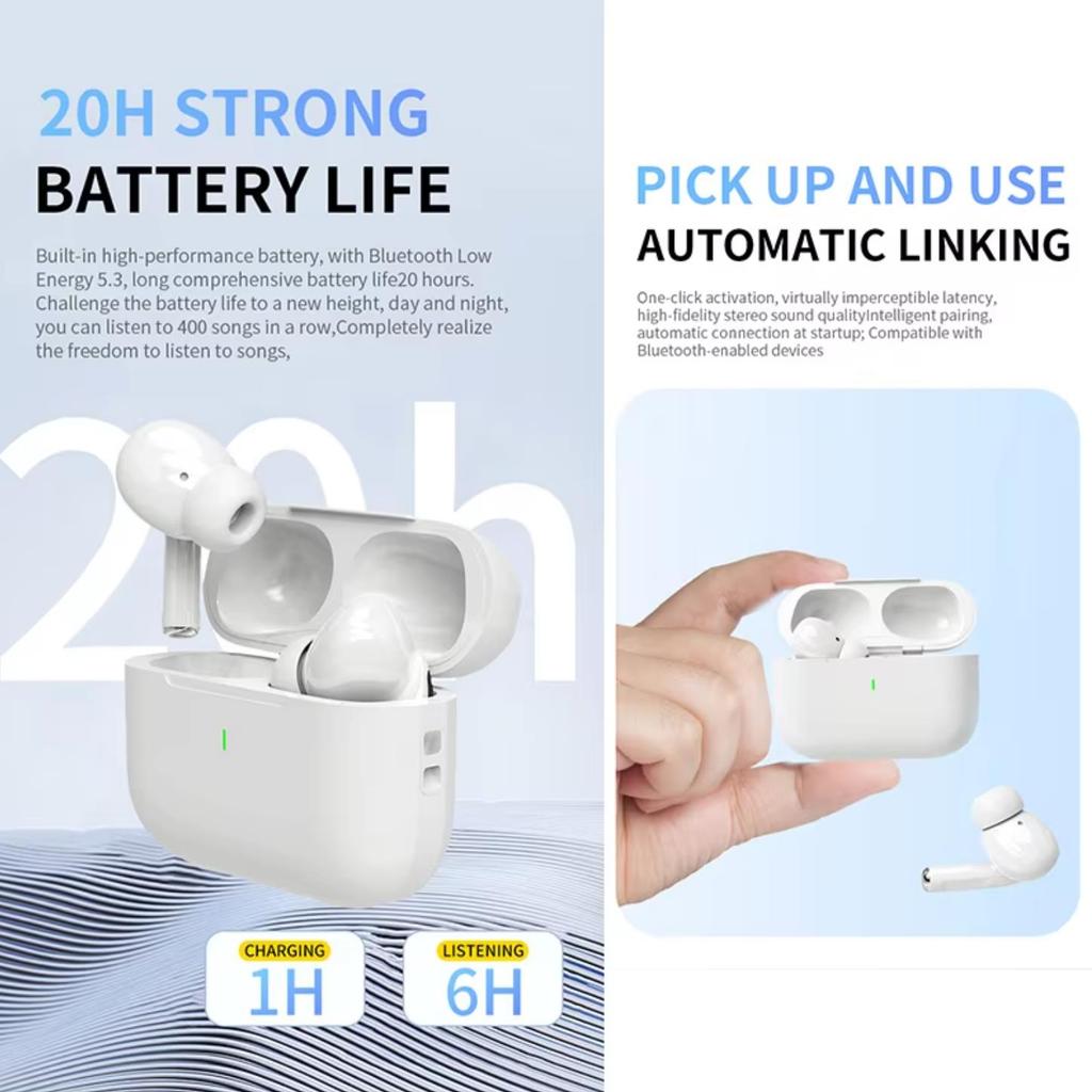 UEESFIT TWS Wireless Bluetooth Earphones Active Noise Cancelling ANC Sport Headphones HiFI Stereo Sound Headset Earbuds With Mic