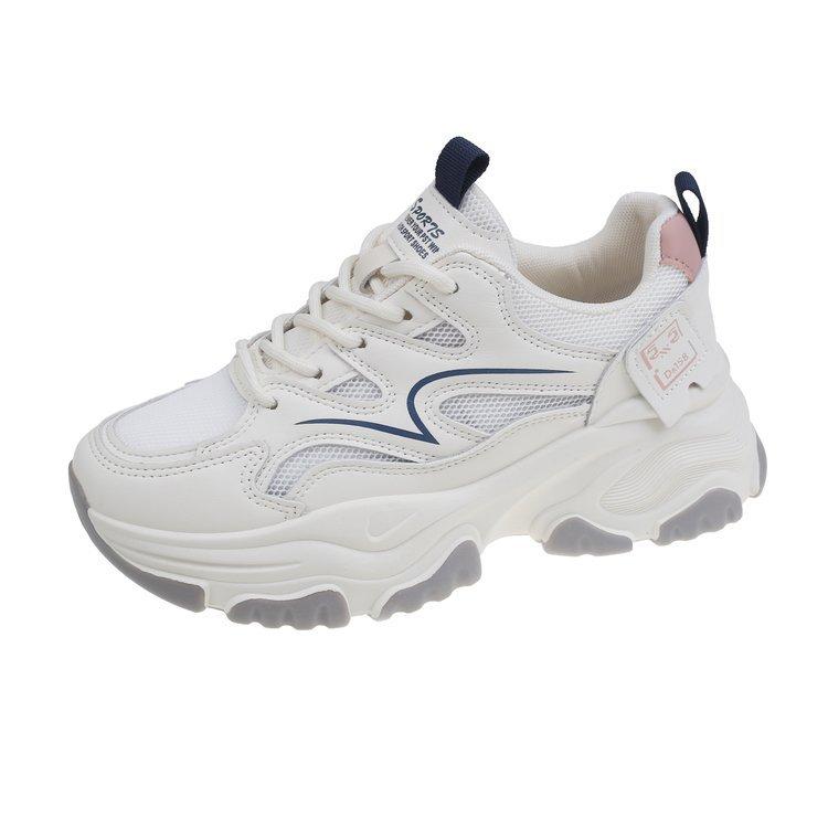 Thick-soled dad shoes for women 2025 spring new models, the popularity has increased, little white shoes, mesh breathable sports versatile cas