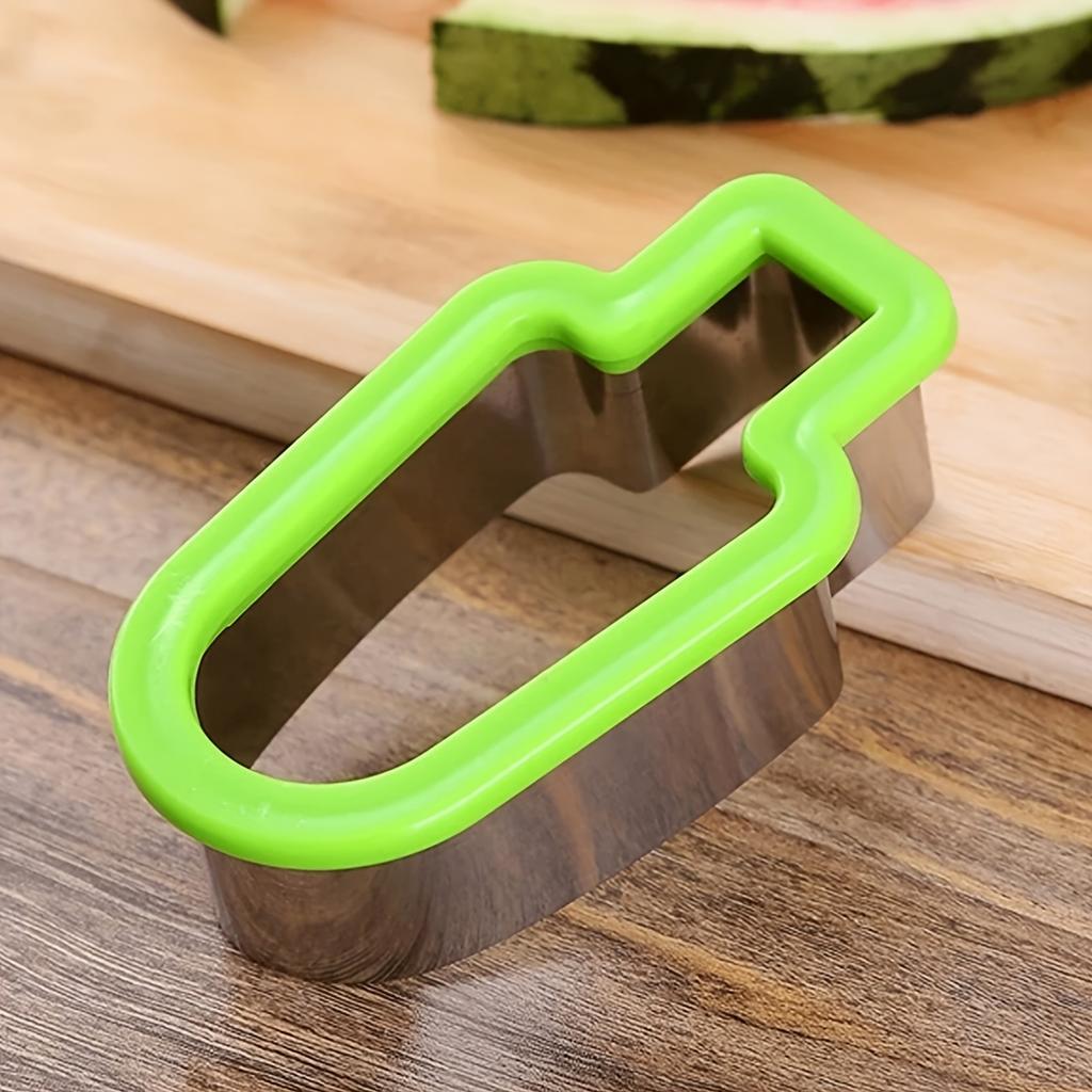 [Fun Watermelon Slicer] Fun & Easy 1pc Stainless Steel Watermelon Slicer & Popsicle Mold | Manual Operation, Green Handle, No Power Needed,