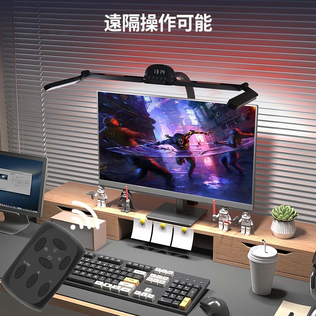 AriKroii Desk Lamp, LED Clamp Light, Clip-on Light, 12W Energy-Saving, Extended Light Source Design, Wide-Range Lighting, 120cm Wide, Multi-Angle