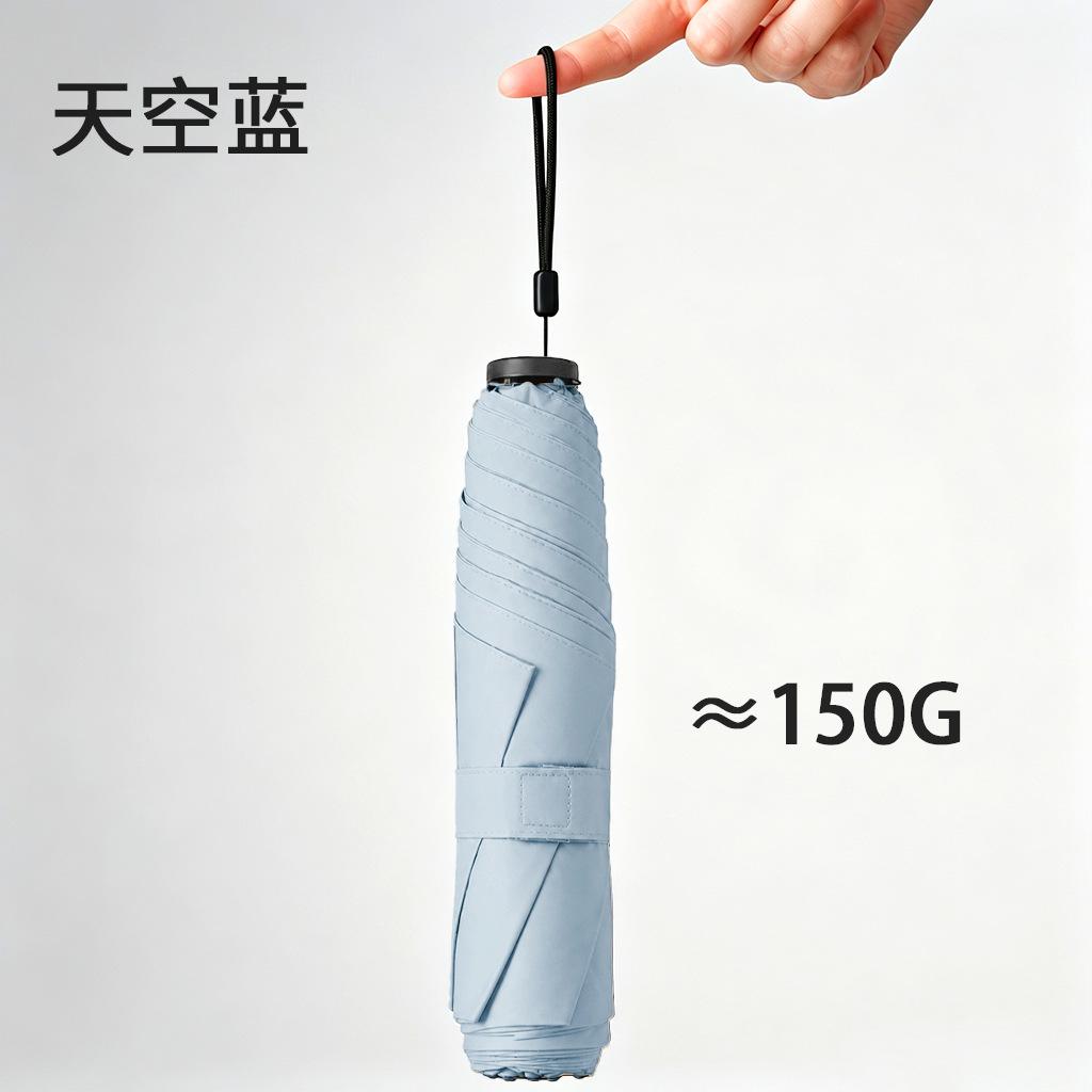 Macaron color ultra-light portable pencil umbrella, black coating sun protection umbrella, dual-purpose sun-and-rain dual-use, customizable logo