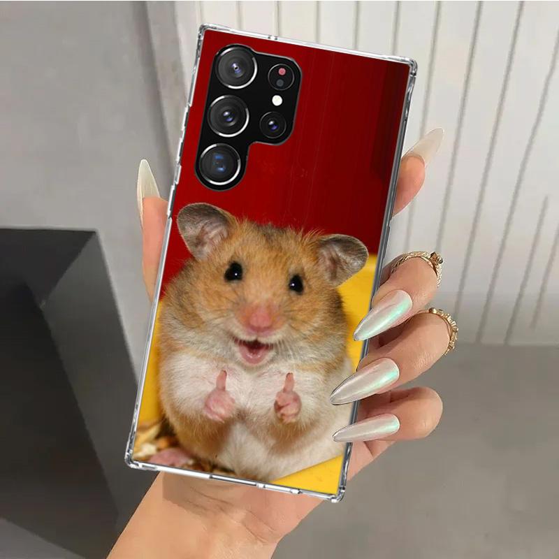 Cute Lovely Pet Hamster Phone Case for Samsung Galaxy S26 S24 S23 Ultra S25 Edge S22 S21 Plus S20 FE + Soft Print Shell Funda Ga