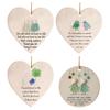 Friendship Christmas Ornaments W/ Inspirational Quotes Sea Glass Heart Christmas Tree Hanging Ornaments for Friends Home Decor